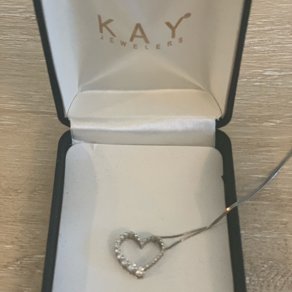 COPY - Kay Jewelers heart diamond necklace 14k White gold